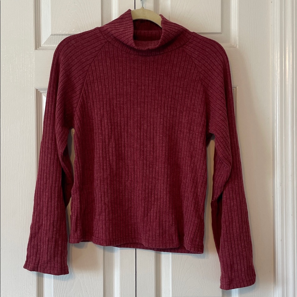Mock Neck Rib Knit Sweater